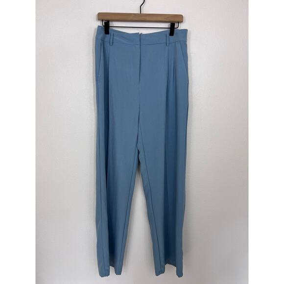 Shinestar Light Blue Pleated Wide Leg Trousers Pants NWT Size M - Picture 1 of 8